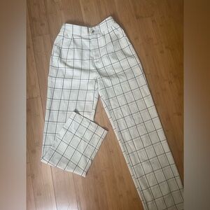 Grid Check Tan Trousers